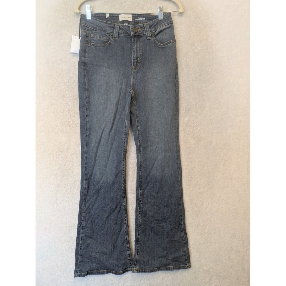 NEW‎ Lola Jeans Alice-RCB High-Rise Flare Jeans Women's 26 Blue Denim